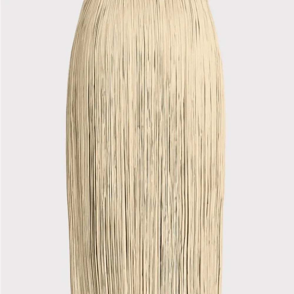CONTOUR BUST METALLIC FRINGE GOWN Herve Leger Gold NWT - Picture 3 of 7